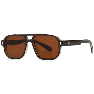 Sonnenbrille damen, Polarisierte sonnenbrille damen, retro sonnenbrille damen, UV400-im-Retro-Sonnenbrille, Retro Sonnenbrille für Damen Herren Trendy Retro Sonnenbrille Rechteck Rahmen Schatten