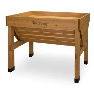 Balkonhochbeet 76 x 103 x 80 cm – Kräuterhochbeet aus Zedernholz – ergonomisches Gartenhochbeet in Natur – ideales Hochbeet für Balkon & Terrasse
