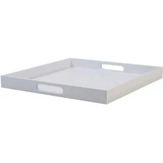 Giftcompany Gift Company Tablett Spa M, quadratisch, Serviertablett, Dekotablett, MDF, Weiß, 40 x 40 cm, 77851