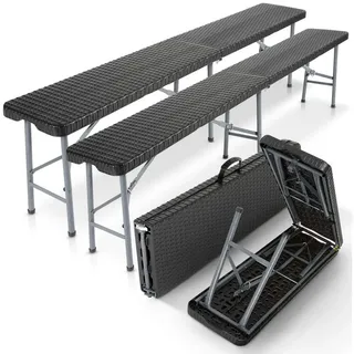 Arebos Klappbank 183 x 28 x 43 cm Schwarz
