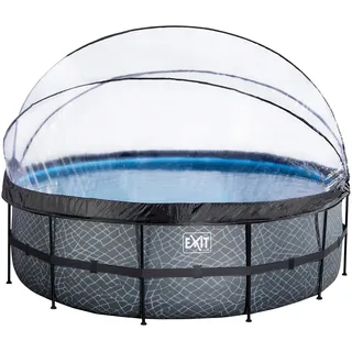EXIT TOYS Stone Pool 450 x 122 cm inkl. Sandfilter und Abdeckung