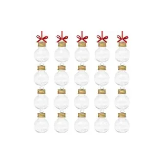 20 Stück Weihnachtskugeln Zum Befüllen, Durchsichtige Offene Kunststoffkugeln, Transparente Weihnachtsflaschen Für Weihnachten, Hochzeiten, Geburtstage Und Partys