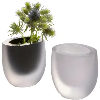 Philippi Design Vase OPAK aus edlem Glas - weiß -  Handarbeit