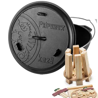 Petromax Kazan 8 Liter Dutch Oven Feuertopf o. Füße Gusseisen Schmortopf Deckel