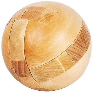 Geduldspiel Fußball aus Holz, Hölzerne Intelligenz Spielzeug Denkaufgabe Spiel 3D IQ Puzzle Cube Baustein für Kinder Erwachsene