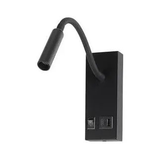 V-TAC VT-88064 241516 Wand-Nachttischlampe LED fest eingebaut EEK: G (A - G) 3 W SMD LED Schwarz