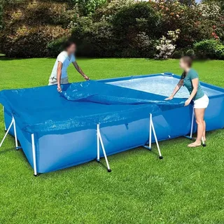 HOHOVYVY Rechteckige Poolabdeckung,Swimming Pool Abdeckplane Plane Schutzplane,Schwimmbadabdeckungen Winddicht Regenfest Staubdicht für Rechteckige Pools(300x201cm)