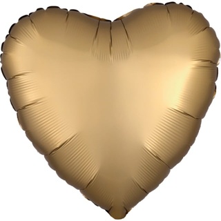 Amscan Folienballon Herz Gold Seidenglanz