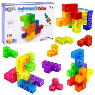Wisam Magnetische Blöcke Zauberwürfel Puzzle 156 Herausforderungskarten 9 Stück.