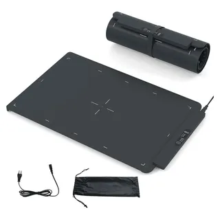 Goplus Warmhalteplatte Elektrisch, Silikon Warmhaltematte, mit Einstellbarer Temperatur & Timer rollbarer Speisenheizplatte für Partys, 64 x 41 x ... - Schwarz