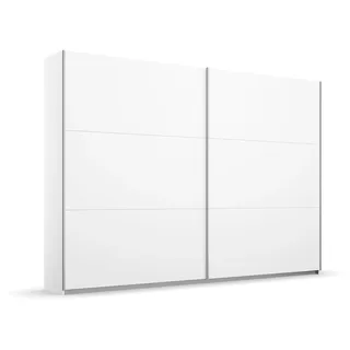 Rauch Möbel Aurelio, Kleiderschrank mit Schwebetüren für Schlafzimmer, Kinderzimmer, Garderobe, Flur, 2-türig, mit 3 Kleiderstangen und 3 Einlegeböden, Farbe Weiß, Breite 261 cm