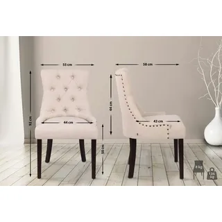 CLP Esszimmerstuhl Aberdeen Stoff creme antik