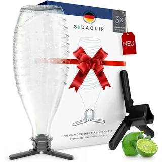 3x Flaschenhalter Sodastream Crystal Glasflaschen,platzsparende Flaschenständer
