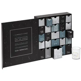Origineller Adventskalender mit 25 Duftkerzen im Glas mit Spruch - Adventskalender kerzen - Deutsche Fassung