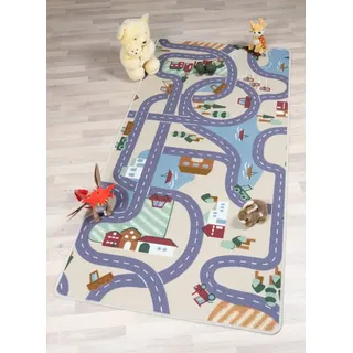 Kinderteppich Straße 95 x 200 cm Grau