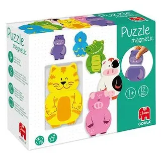 JUMBO Spiele Magnetisches Holzpuzzle Tiere 55234