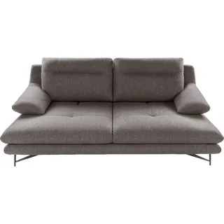 Calia Italia 2,5-Sitzer CALIA ITALIA "Cezanne, elegant und bequem, aufwendige Detailverarbeitung", grau (34 tortora), B:195cm H:90cm T:109cm, Sofas, im Strukturbezug, wahlweise mit Sitztiefenverstellung