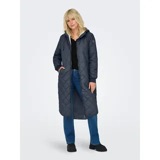 Only Steppmantel "ONLNEWSANDY QUILT COAT CC OTW", Damen, Gr. S, blau (ombre blau), Steppware, Obermaterial: 100% Nylon, unifarben, regular fit, Rippstrickbündchen, Mäntel Steppmantel