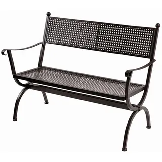 MBM 156125 Bank Romeo niedrig, 2-sitzig, 62 x 122 x 90 cm, Eisengestell Flächenfarbe marone antik