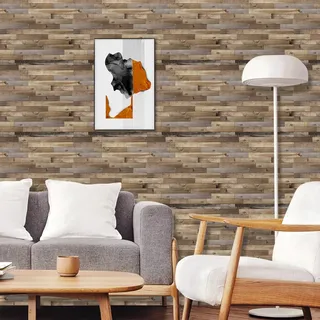 CHDITB Vintage Holz Tapete,Braune Möbelfolie Holzoptik,Vintage Möbelaufkleber Holztapete,Tapete Schlafzimmer(44x300cm) Holzfolie Selbstklebend,HolzTapete für Küche Holzoptik Klebefolie Möbel