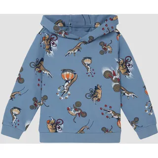 s.Oliver Kapuzensweatshirt All-Over-Print Blau 92/98