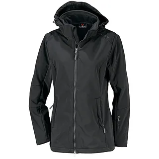 CMP Damen Softshell Zip Hoodie Jacke (Größe L, schwarz)
