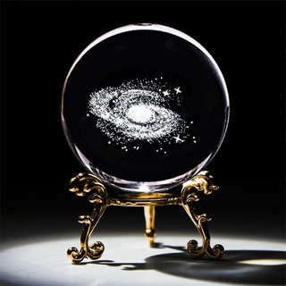 YULIAO 3D Galaxie Kristallkugel Ornamente, Fotografie Kugel, Kristalle Glas Ball, Kristallkugel Briefbeschwerer, 3D Kristall Modell, mit Ständer für die Heimdekoration, Geschenk