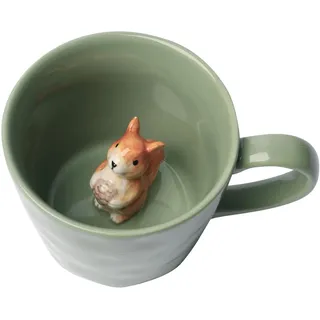 Eichhörnchen-Keramiktasse mit 3D-Tier im Inneren, 360 ml,handgefertigte Cartoon-tasse, süße Kaffeetasse mit interessantem Design,Geburtstagsgeschenk für Kaffee- und Milchteeliebhaber (Eichhörnchen)
