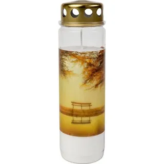 Bolsius Grabkerze Grablicht Nr. 9 - Herbst - Höhe 230 mm - Durchmesser 67 mm - Weiß weiß