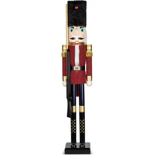 KI Store 120 cm Weihnachten Nussknacker Lebensgröße Groß XXL Holz Nussknacker Figur Weihnachtsdekoration (Büffel)