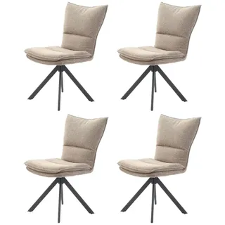 Jockenhöfer Drehstuhl Florina Mattenoptik schwarz/beige 4er Set