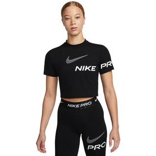 Nike Damen Np Df Grx Ss Crop Top T-Shirt, Schwarz/Weiß, XL