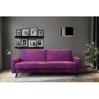 3-Sitzer EXXPO - SOFA FASHION "Side, toller Sitz- & Liegekomfort, Schlafsofa. Breite 222cm. hoher Fuß", rot (wine), B:222cm H:89cm T:93cm, Sofas, mit Schlaffunktion, Bettkasten und hohe Holzfüße, Solitärmöbel, Topseller