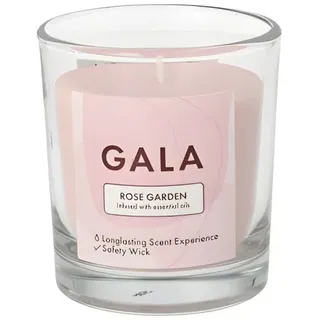 GALA-Kerzen GmbH Duftkerze 6x GALA Duftkerze im Glas Ø 70mm 77mm rose - Rose Garden Mini Nutella rosa