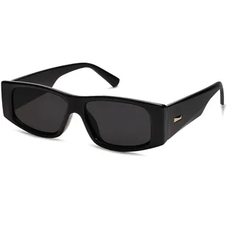 SOJOS Sonnenbrille Damen Polarisierte Retro, Rechteckige Mode Trendy Eckig Schmal Sonnenbrillen SJ2228 - S