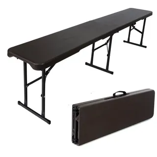 Trutzholm Bierbank Klappbank aus Kunstoff Grau Holzoptik 180cm klappbar Bierzeltbank Campingbank