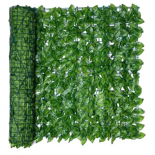 Hidyliu 1 Rolle Künstliche Hecke, Künstlicher Efeu Sichtschutz Zaun, Grün Gartensichtschutz, Wassermelonenblatt Dekoration, UV-Schutz, Outdoor, Garten, Terrasse und