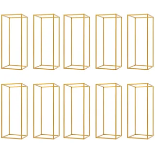 Blumenständer Gold 10 Stück Metall Hochzeit Tafelaufsätze Tische 60 x 25 cm Blumenboden Vase Mittelstücke Säulenvasen Bodenvase Geometrischer Goldvasen Säulenständer für Tischdeko Hochzeit Party Deko