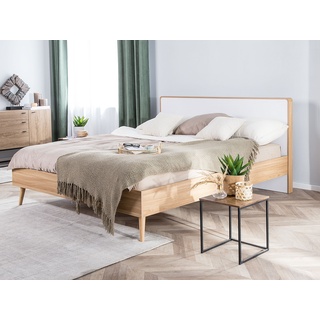 Bett heller Holzfarbton / weiß 160 x 200 cm SERRIS