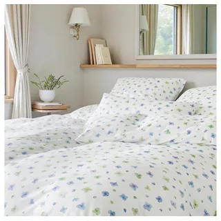 ELEGANTE Petals Blumen Blau 135 x 200 cm + 80 x 80 cm