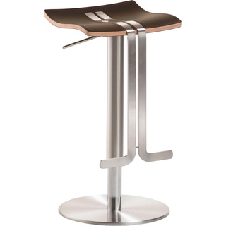 Barhocker MAYER SITZMÖBEL "Bar- und Tresenhocker myWAVE" Hocker Gr. B/H/T: 39 cm x 54 cm x 34 cm, Leder, Gestell Chrom gebürstet-Sitz Mocca-Sitz Leder, braun (mocca) Barhocker Gestell Chrom gebürstet Edelstahllook