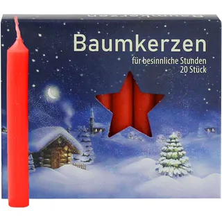 Ebersbacher Kerzenfabrik Baumkerzen rot , 20 Stück, Größe 13x105mm , BK20/250