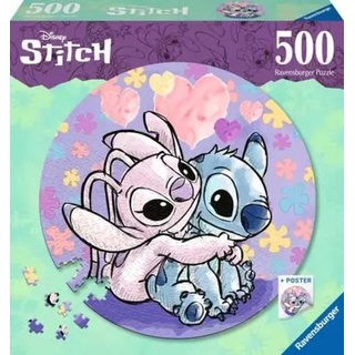 Ravensburger Puzzle 17581 - Stitch - 500 Teile Rundpuzzle für Erwachsene und Kinder ab 14 Jahren