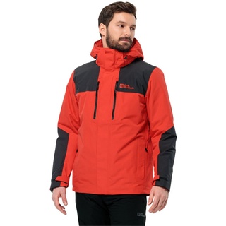 Jack Wolfskin Winterjacke Jasper 3in1 2023 (wasser-winddicht, atmungsaktiv, warm) rot Herren