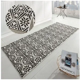 HANSE Home Läufer Creation, rechteckig, Höhe: 8 mm, Teppichläufer, Küchenläufer, Teppich, Waschbar, Küche, Flur, Rauten schwarz