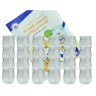 Mambocat 24er Set Weck Gläser 220 ml Tulpengläser incl. Diamant-Zucker Gelierzauber Rezeptheft