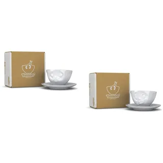 2 x Tasse by FIFTYEIGHT - küssend + och bitte - Kaffeetassen 2-tlg. weiß