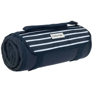 Outdoordecke Picknickdecke 125x150 cm beschichtete Unterseite, anndora, wasserabweisend - schnell zusammenrollar - praktischer Trageriemen blau