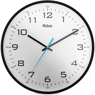 MEBUS Quarz-Wanduhr 30,0 16247 schwarz