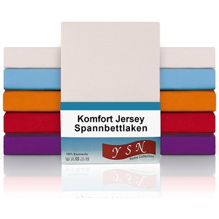 YSN Home Collection YSN - Spannbettlaken Bettlaken Spannbetttuch 180x200 cm (Orange, 1)